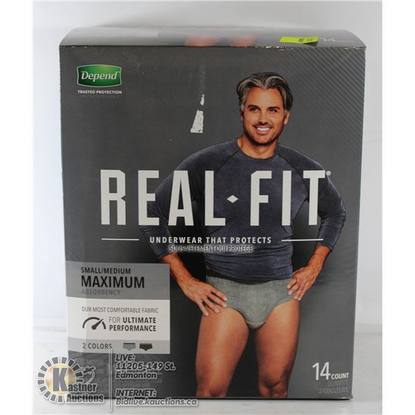DEPEND MENS  ABSORBANT UNDERWEAR SMALL/MEDIUM