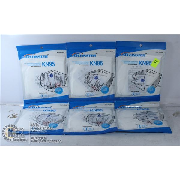 LOT OF 6 KN95 MASKS