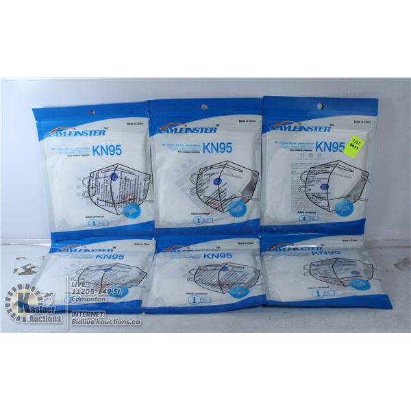 LOT OF 6 KN95 MASKS