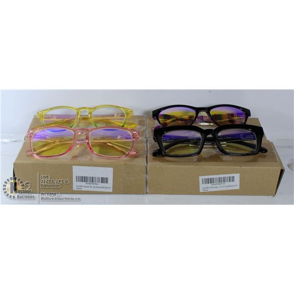 LOT OF 3 TRANSITIONAL READING GLASSES. +0.5