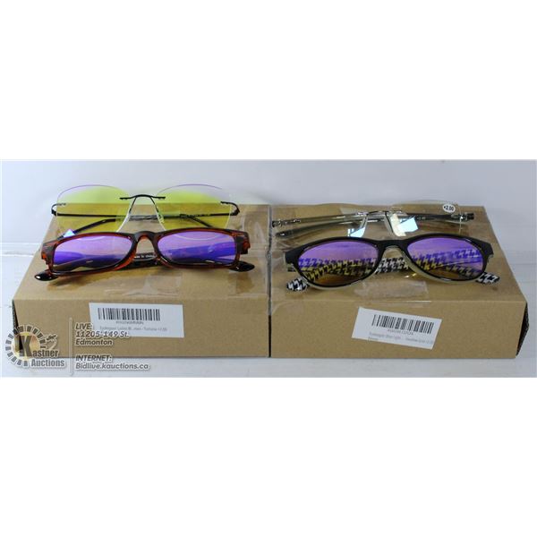 LOT OF 3 TRANSITIONAL READING GLASSES. +2