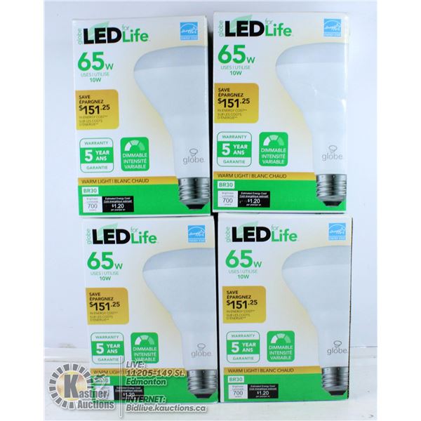 4 LED 65 WATT  LIGHT BULBS