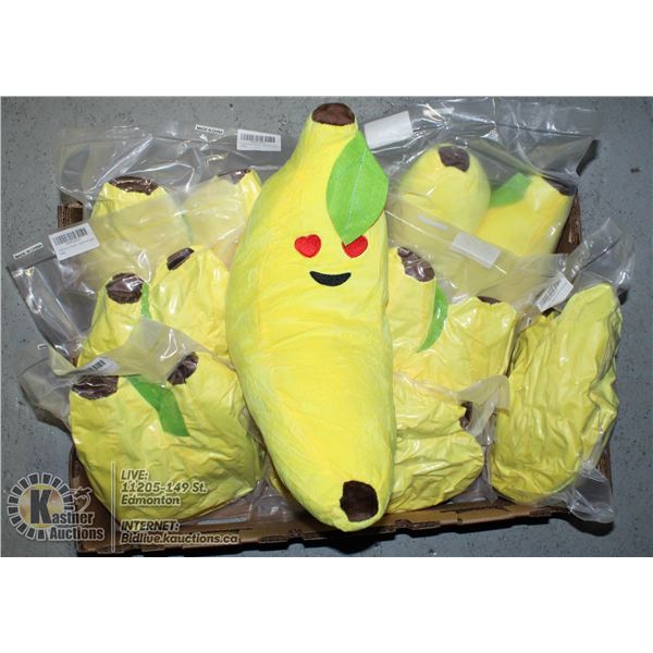 BOX OF BANANA NECK PILLOWS.