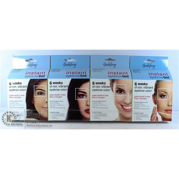 LOT OF 4 GODEFROY INSTANT EYEBROW TINT KIT