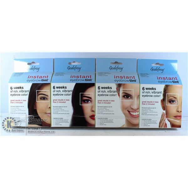 LOT OF 4 GODEFROY INSTANT EYEBROW TINT KIT