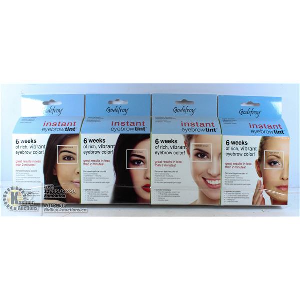 LOT OF 4 GODEFROY INSTANT EYEBROW TINT KIT