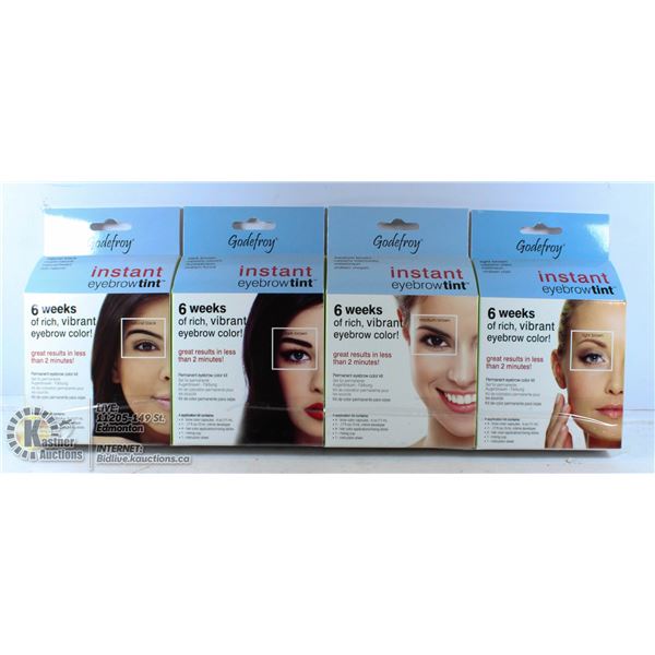 LOT OF 4 GODEFROY INSTANT EYEBROW TINT KIT