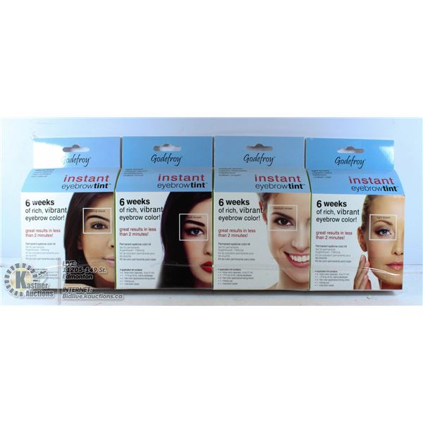 LOT OF 4 GODEFROY INSTANT EYEBROW TINT KIT