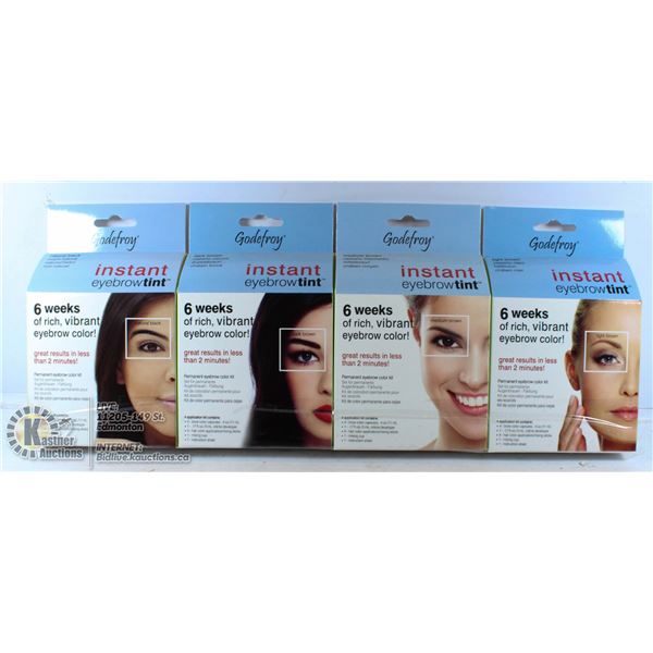 LOT OF 4 GODEFROY INSTANT EYEBROW TINT KIT