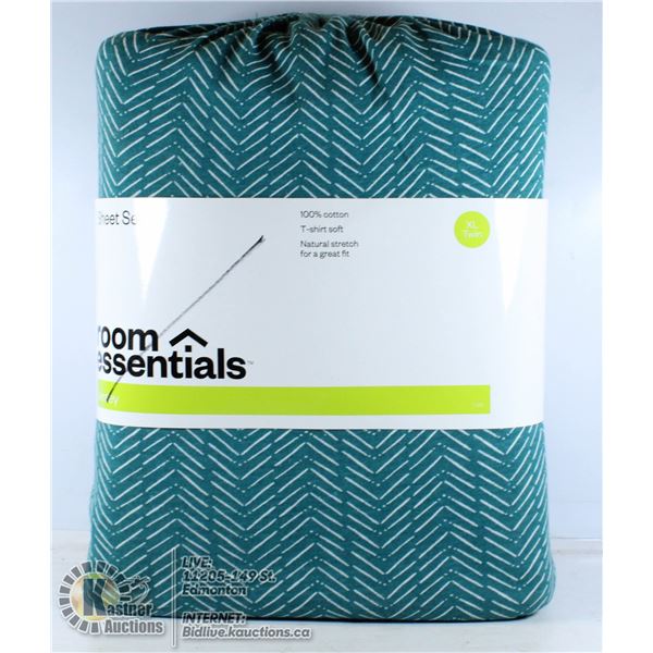 ROOM ESSENTIALS JERSEY TWIN XL SHEET SET.