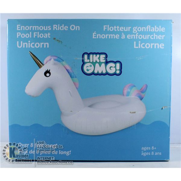 ENORMOUS RIDE ON UNICORN POOL FLOAT.