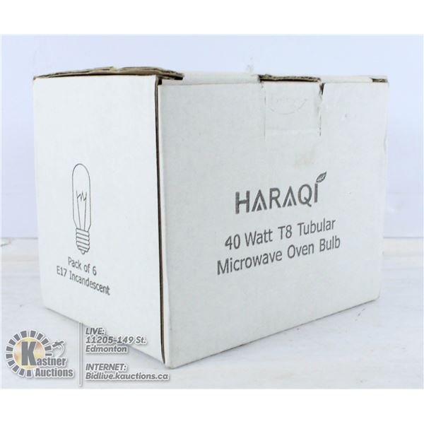 PACK OF 6 E-17 INCONDESCENT MICROWAVE OVEN BULB.