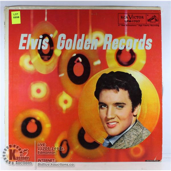 ELVIS' GOLDEN RECORDS VINYL LP.