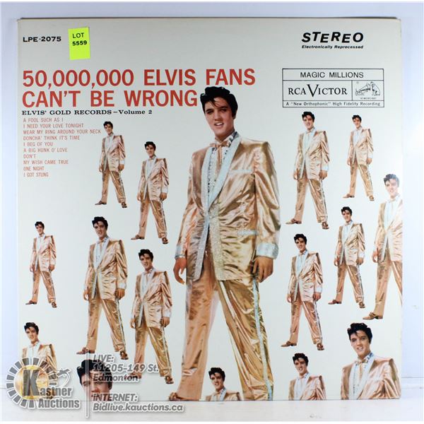 ELVIS GOLD RECORDS VINYL LP VOLUME 2