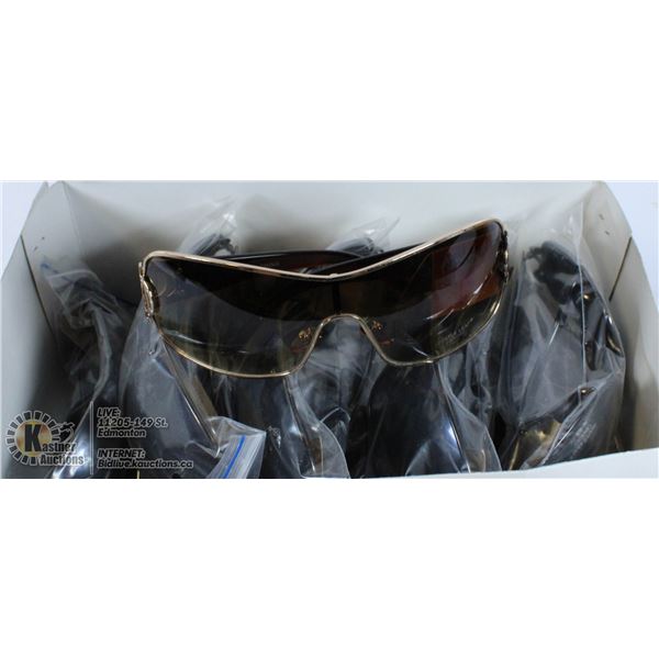 LOT OF DESIGNER STLE SUNGLASSES.