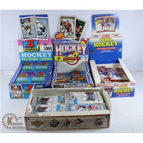 FLAT OF UNOPENED SCORE NHL HOCKEY CARDS 1990-1992