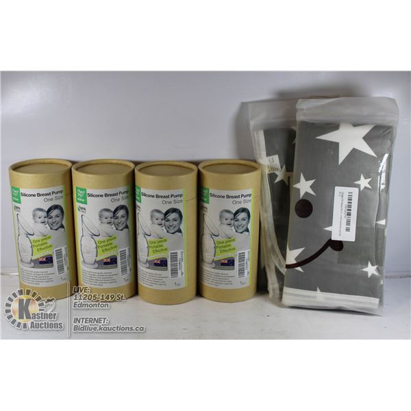 LOT OF 4 SILICONE BREAST PUMPS WITH 2PCS