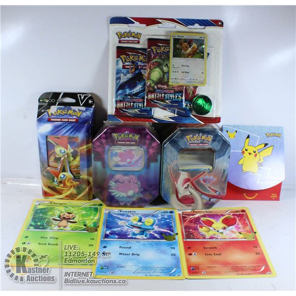 POKEMON TRADING CARDS-SEALED TIN, SEALED STARTER