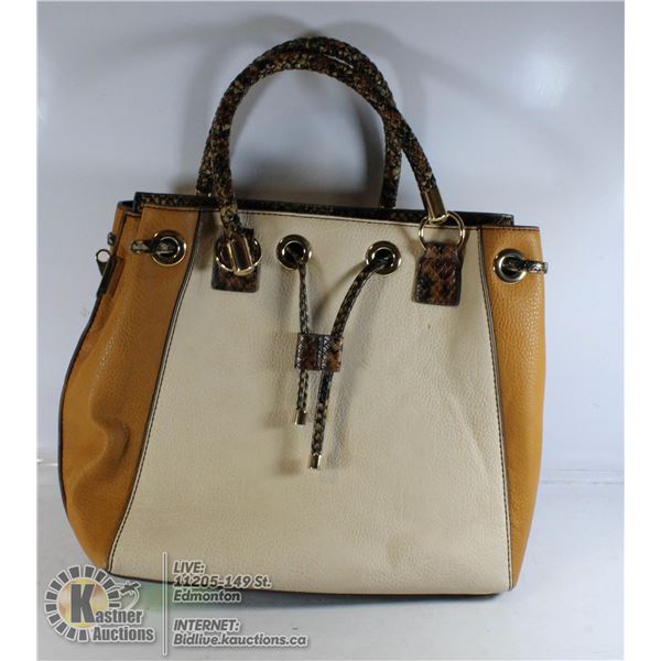 ALDO MIXED BROWNS AND CREAM HANDBAG
