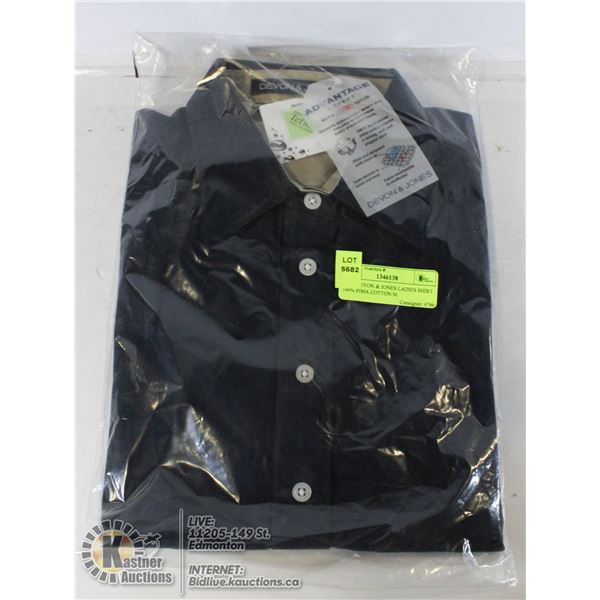 NEW DEVON & JONES LADIES SHIRT 100% PIMA COTTON M