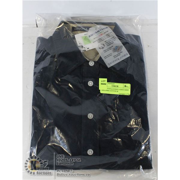 NEW DEVON & JONES LADIES SHIRT 100% PIMA COTTON L