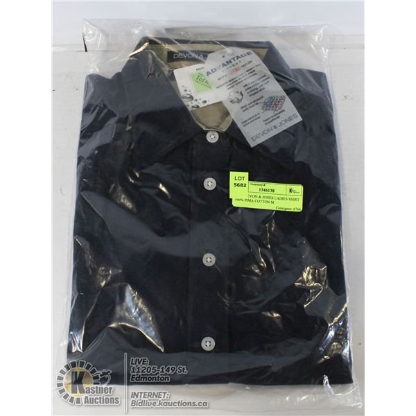 NEW DEVON & JONES LADIES SHIRT 100% PIMA COTTON L