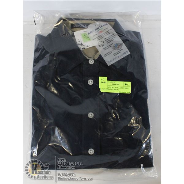 NEW DEVON & JONES LADIES SHIRT 100% PIMA COTTON M