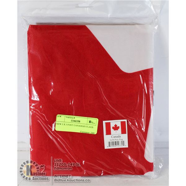 NEW 5 X 3 FOOT CANADIAN FLAGS