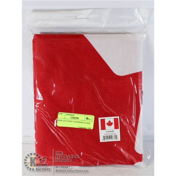 NEW 5 X 3 FOOT CANADIAN FLAGS