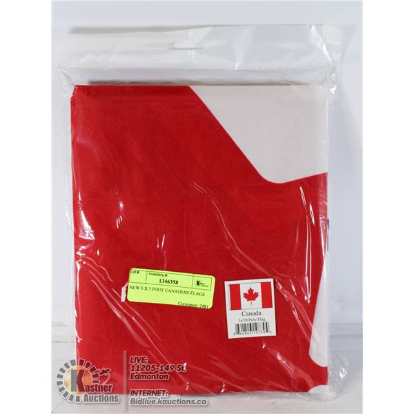 NEW 5 X 3 FOOT CANADIAN FLAGS