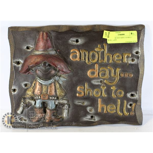 "ANOTHER DAY SHOT TO HELL" WALL SIGN