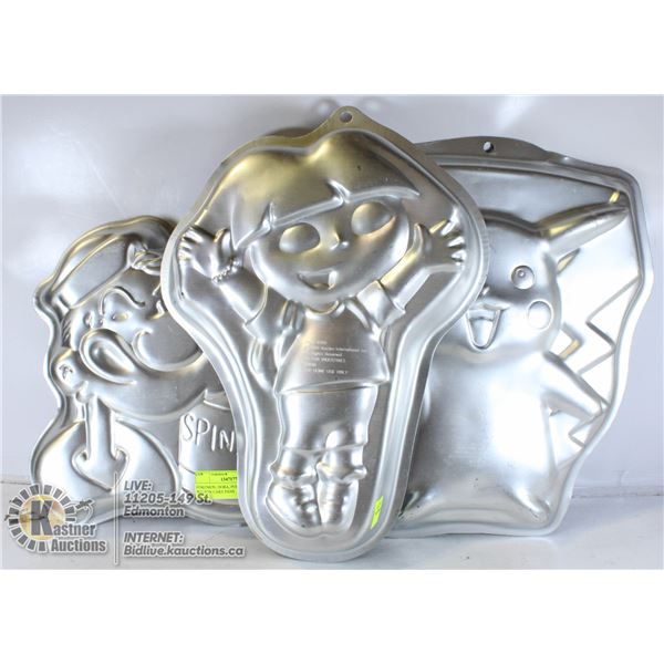 POKEMON, DORA, POPEYE VINTAGE WILTON CAKE PANS