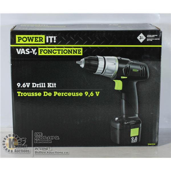 POWER IT 9.6 VOLT DRILL WITH BATTERY