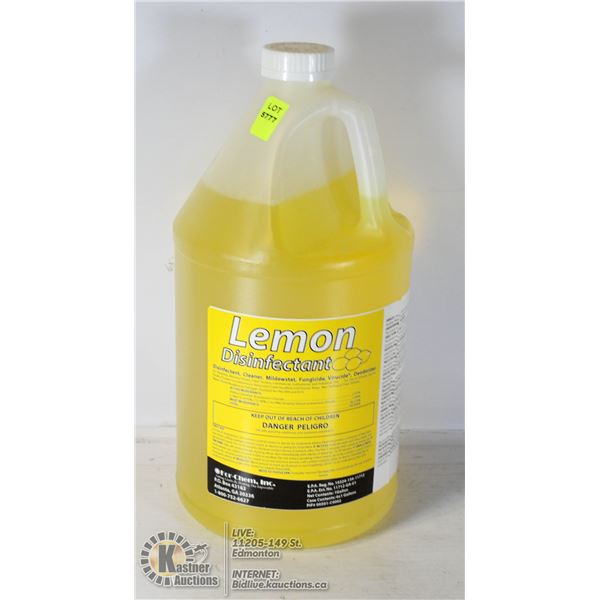 COMMERCIAL JUG OF LEMON DISINFECTANT.