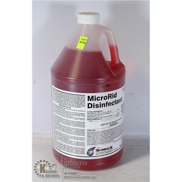 COMMERICAL JUG OF MICRO RID DISINFECTANT.