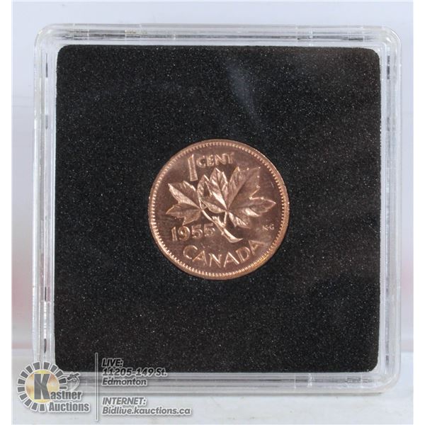 UNCIRCULATED RED 1955 SF CANADA 1 CENT