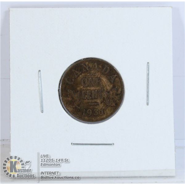 1931 SEMI-KEY DATE CANADA 1 CENT