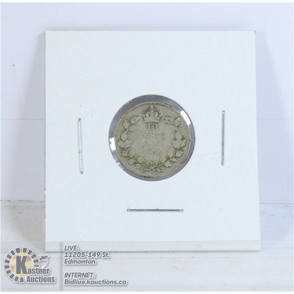 1936 KING GEORGE V SILVER CANADA 10 CENT