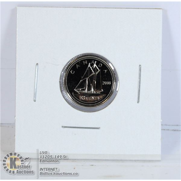 2000W PROOF-LIKE CANADA 10 CENT