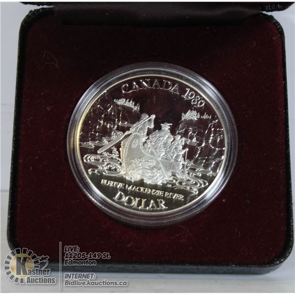 1989 PROOF CANADA SILVER DOLLAR "MACKENZIE"