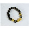 Image 1 : #224- BLACK OBSIDANT BEAD & DRAGON BRACELET 10MM