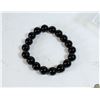 Image 1 : #216- NATURAL BLACK OBSIDANT BEAD BRACELETE 10 MM
