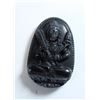 Image 1 : #208- NATURAL BLACK OBSIDANT BUDDHIST PENDANT