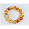 Image 1 : #235- NATURAL YELLOW JADE BEAD BRACELET 14MM