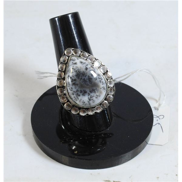 #275-NATURAL DENTRIC OPAL RING SIZE 8.5