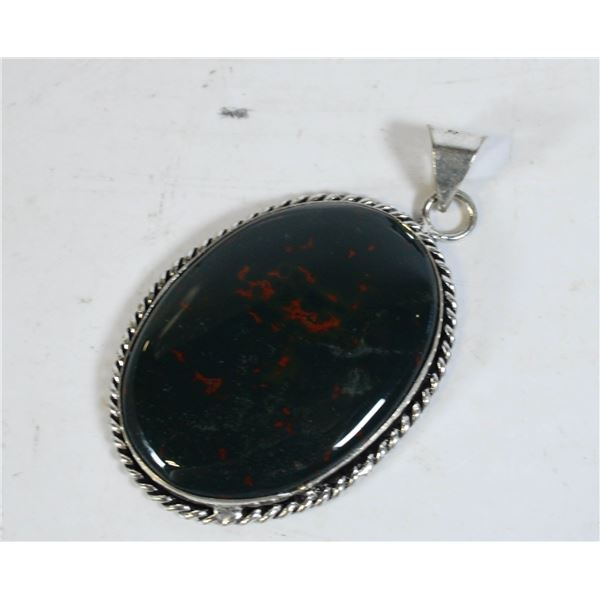 #184- NATURAL BLOODS STONE PENDANT