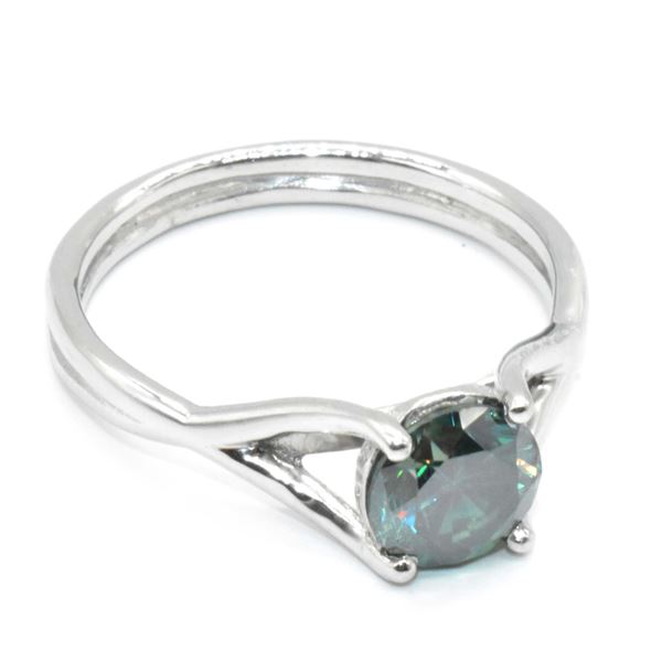 EC54 SILVER MOISSANITE (ROUND 7.5 MM) RING