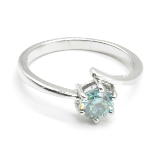 EC61 SILVER MOISSANITE (ROUND 6 MM) RING