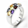 Image 1 : EC67 SILVER MULTI COLOUR GEM STONE RING