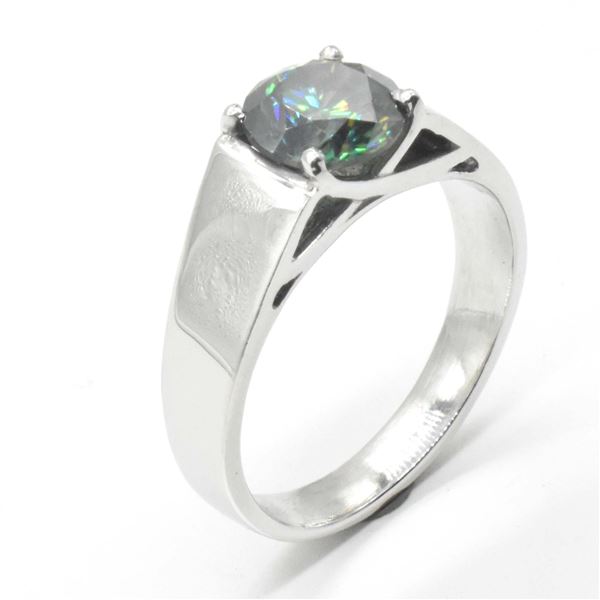 EC84 SILVER MOISSANITE RING